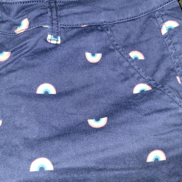 SO Rainbow Print Navy Cuffed Shorts - Size 15 - Picture 2 of 5